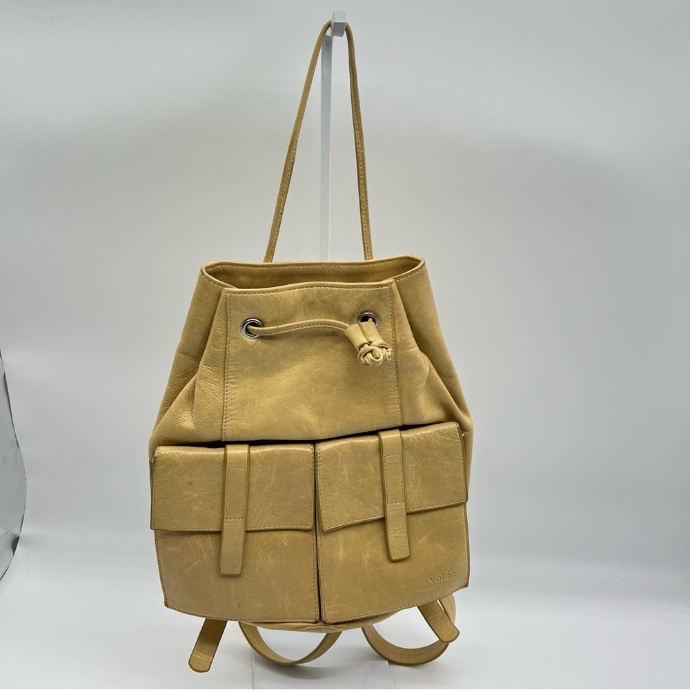 Volée Drawstring Backpack Yellow/Tan Beige - Picture 3 of 14